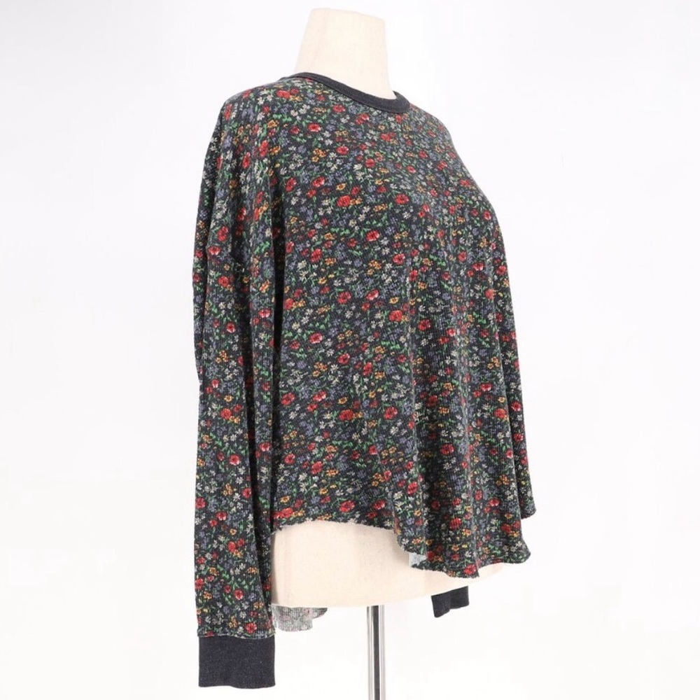 THE GREAT x EDDIE BAUER Vintage-inspired Floral High-Low Long Sleeve Top Size L